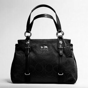 Euc Coach Mia Signature Outline Art Carryall Shoulder Bag Tote Purse m